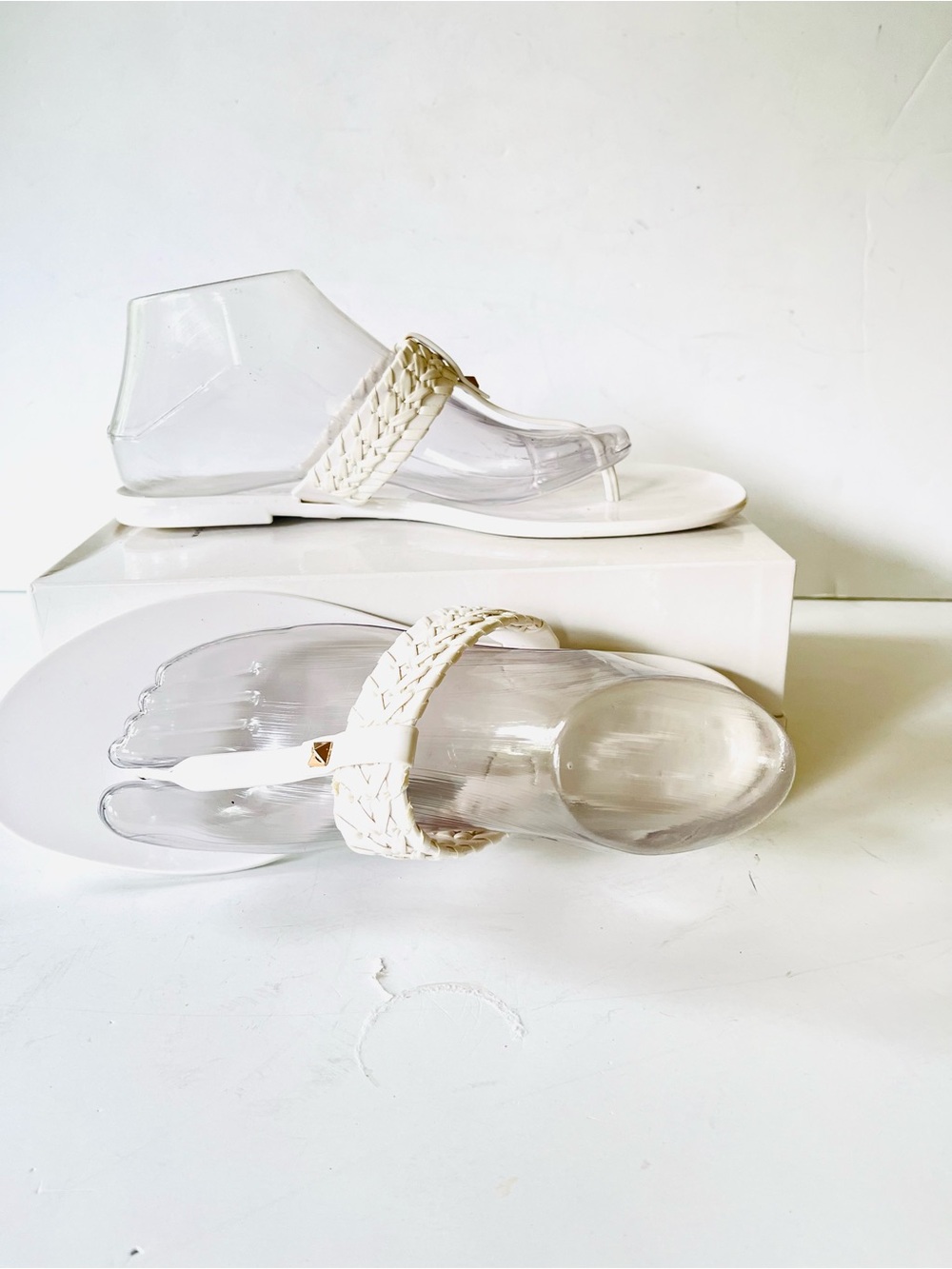 Jack Rogers  braided white  jelly thongs 10 - Picture 12 of 13